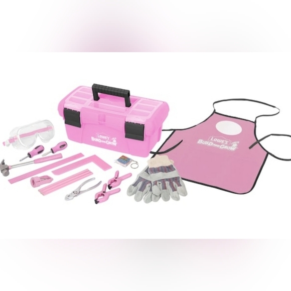 Kids Pink Tool Set New 16 Piece  Halloween Costume Idea - Picture 1 of 10